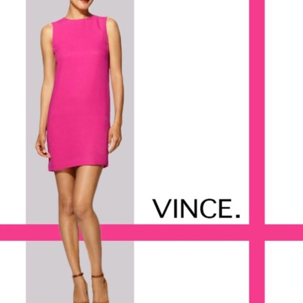 VINCE hot pink shift dress